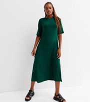 New Look Dark Green Jersey Oversized Midi T-Shirt Dress